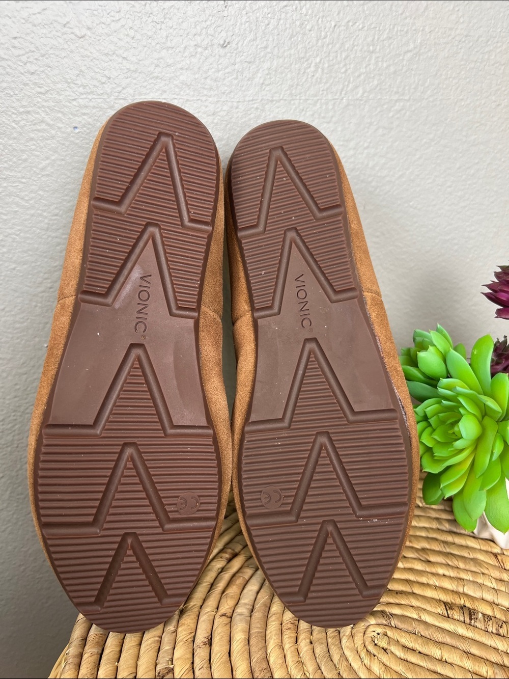 Vionic Women's Suede Moccasins in Chestnut - Picture 7 of 9